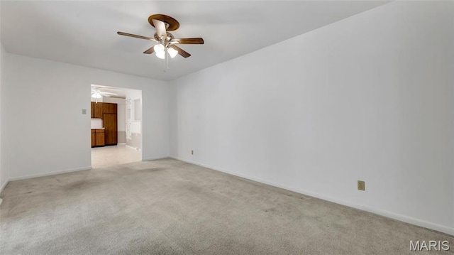 912 Salem Way, Ellisville, MO 63021 - empty room with ceiling fan, light carpet, and baseboards