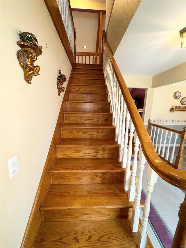 4 N Missouri Ave, Salem, MO 65560 - stairway with wood finished floors