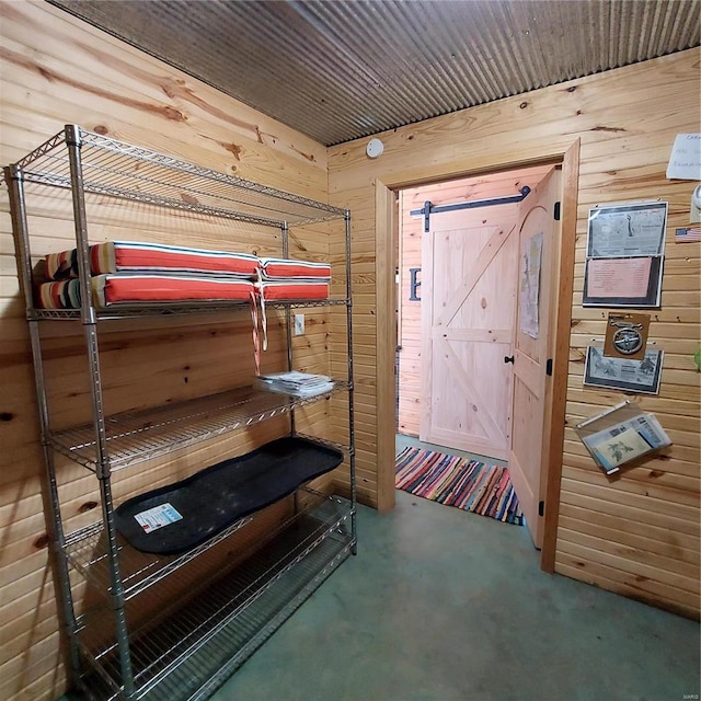 1432 Wayne 523, Wappapello, MO 63966 - bedroom with wooden walls and concrete floors