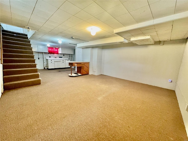 922 S 6th St, Belleville, IL 62220 - finished below grade area featuring carpet floors and stairs
