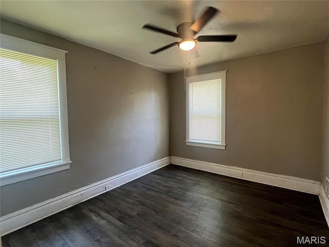 5109 Cote Brilliante Ave, Saint Louis, MO 63113 - unfurnished room with dark wood-style floors and a ceiling fan