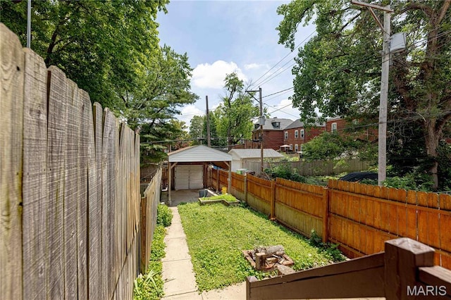 2244 Nebraska Ave, Saint Louis, MO 63104 - fenced backyard featuring a detached garage
