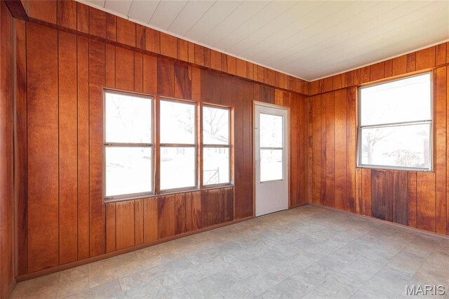 533 Locust St, Carrollton, IL 62016 - unfurnished room featuring healthy amount of natural light, wood walls, and light floors