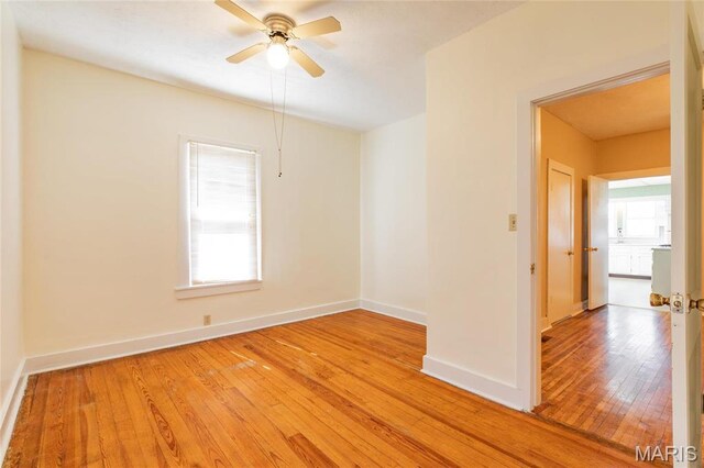 533 Locust St, Carrollton, IL 62016 - unfurnished room with light wood-type flooring, plenty of natural light, baseboards, and ceiling fan