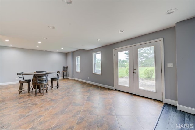 322 Gerard Ln, Moscow Mills, MO 63362 - dining space featuring french doors, baseboards, and recessed lighting