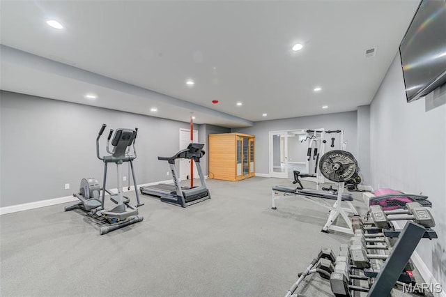 322 Gerard Ln, Moscow Mills, MO 63362 - workout area featuring baseboards and recessed lighting