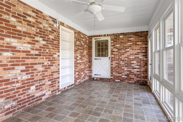 423 Rice Rd, Bonne Terre, MO 63628 - unfurnished sunroom with a ceiling fan and plenty of natural light
