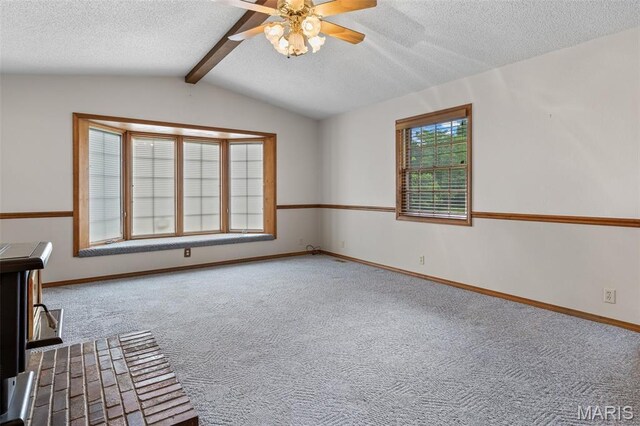 423 Rice Rd, Bonne Terre, MO 63628 - carpeted empty room with a textured ceiling, a ceiling fan, and baseboards