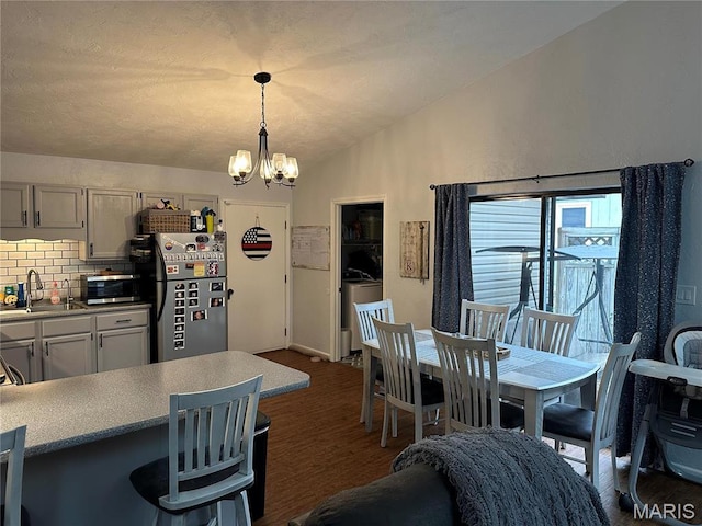 70 Innsbruck Ln, Shiloh, IL 62221 - dining room with a chandelier and lofted ceiling