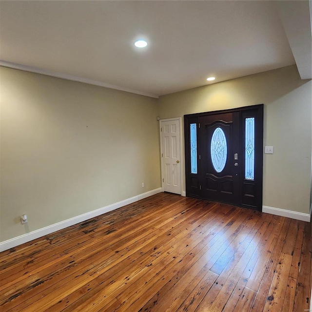 2438 Lemp Ave, Saint Louis, MO 63104 - entryway with hardwood / wood-style floors, baseboards, and recessed lighting