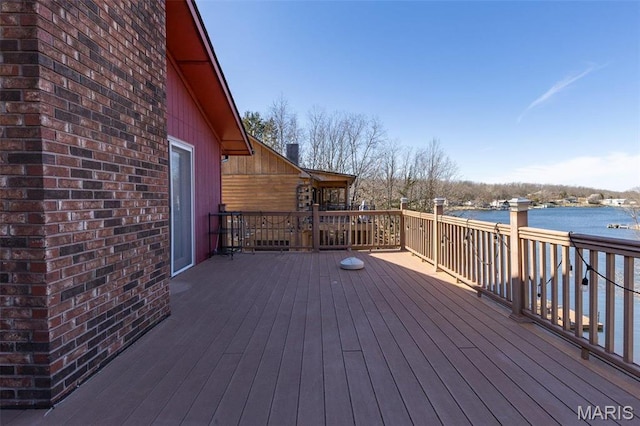 207 Normandie Dr, Bonne Terre, MO 63628 - wooden terrace featuring a water view