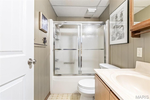 207 Normandie Dr, Bonne Terre, MO 63628 - full bathroom featuring vanity, bath / shower combo with glass door, and tile patterned floors