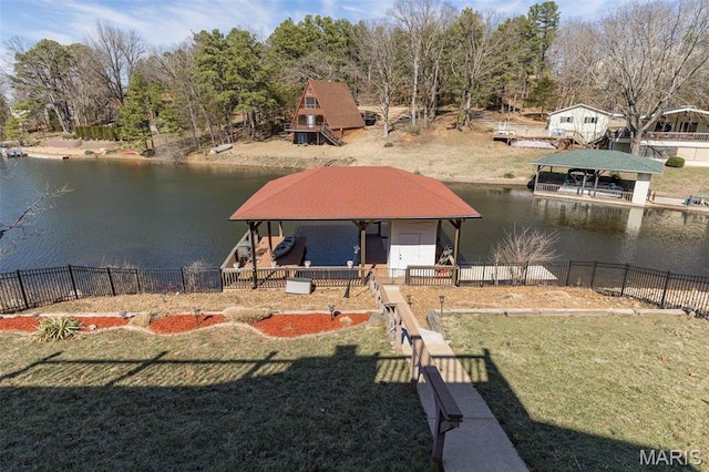 207 Normandie Dr, Bonne Terre, MO 63628 - dock featuring a water view and boat lift