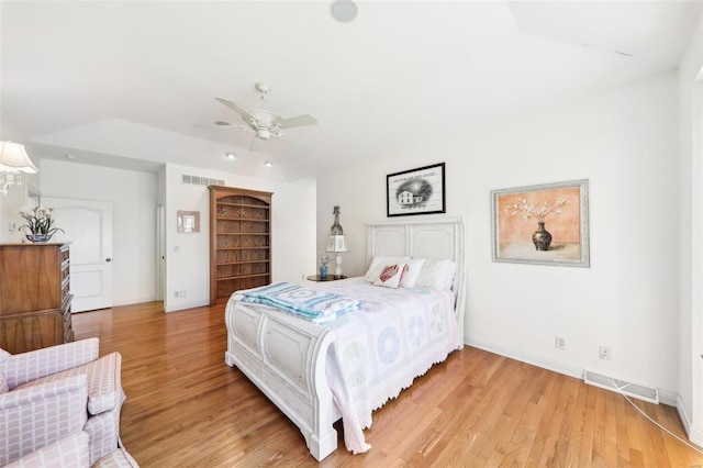 900 Deer Circle Dr, Carlyle, IL 62231 - bedroom with light wood-style flooring, baseboards, ceiling fan, and recessed lighting
