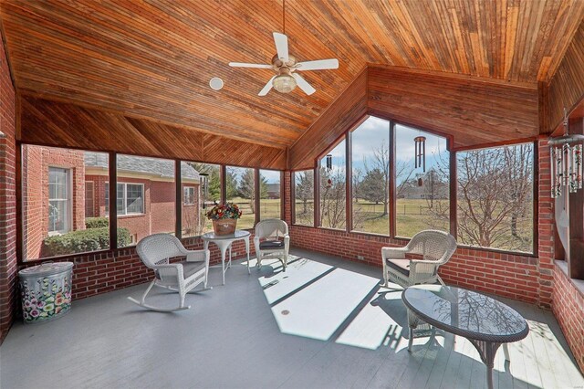 900 Deer Circle Dr, Carlyle, IL 62231 - sunroom featuring a ceiling fan and lofted ceiling