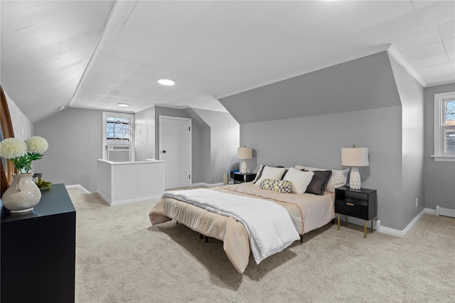 554 S Clay Ave, Saint Louis, MO 63122 - bedroom with carpet flooring, baseboards, and vaulted ceiling