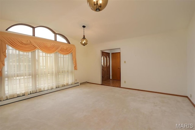 8032 Blue Mound Dr, Saint Rose, IL 62230 - spare room featuring healthy amount of natural light, carpet floors, a baseboard radiator, and baseboards