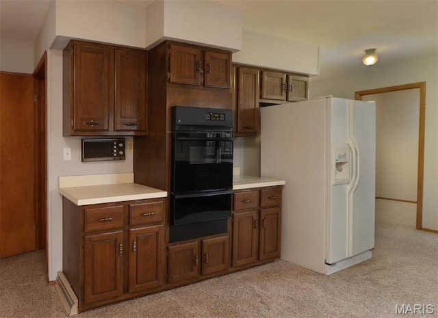 8032 Blue Mound Dr, Saint Rose, IL 62230 - kitchen featuring white refrigerator with ice dispenser, light colored carpet, and light countertops