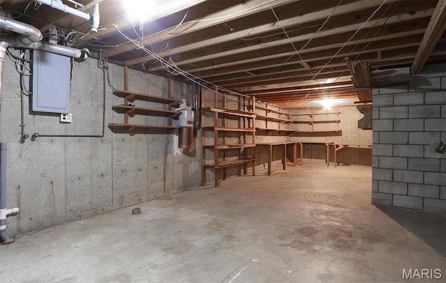 8032 Blue Mound Dr, Saint Rose, IL 62230 - unfinished below grade area featuring electric panel and a central vacuum unit