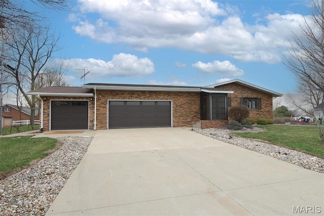 8032 Blue Mound Dr, Saint Rose, IL 62230 - single story home featuring a garage, brick siding, driveway, and a front yard