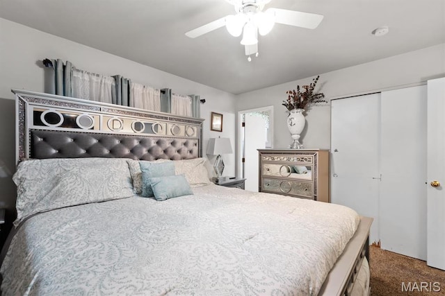 2755 Patterson Rd, Florissant, MO 63031 - carpeted bedroom with a closet and a ceiling fan