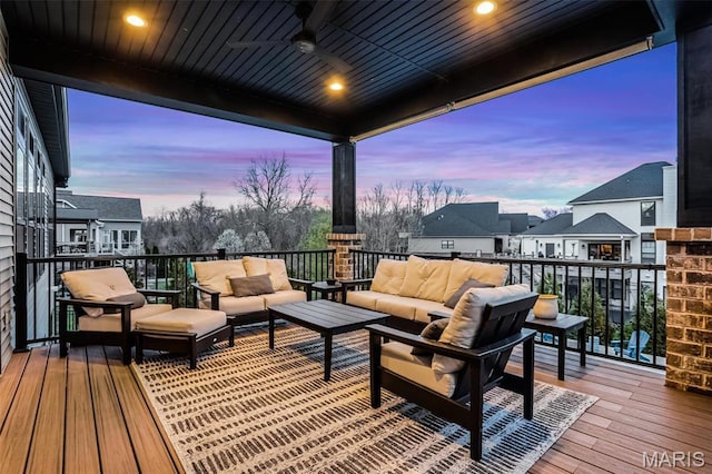 1520 Oglesby Dr, Edwardsville, IL 62025 - deck with outdoor lounge area and ceiling fan