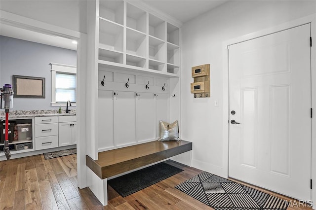 1520 Oglesby Dr, Edwardsville, IL 62025 - mudroom featuring hardwood / wood-style flooring and a sink
