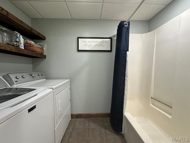 14348 Hidden Trails Cir, Dexter, MO 63841 - washroom with independent washer and dryer and light tile patterned floors