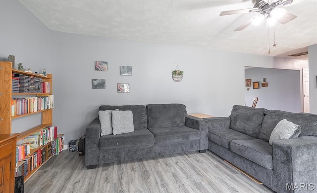 400 S Hickory St, Salem, MO 65560 - living room featuring wood finished floors and ceiling fan