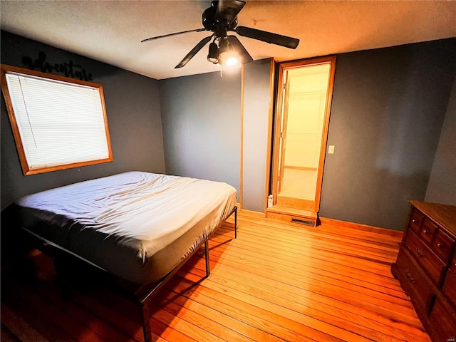 1505 Shelley Dr, Vandalia, IL 62471 - bedroom featuring light wood finished floors and ceiling fan