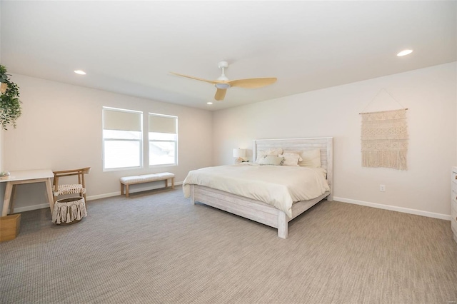 237 Mason Glen Dr, Lake St Louis, MO 63367 - bedroom with recessed lighting, carpet, baseboards, and ceiling fan