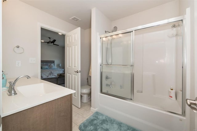 237 Mason Glen Dr, Lake St Louis, MO 63367 - ensuite bathroom featuring toilet, tile patterned flooring, enclosed tub / shower combo, and vanity