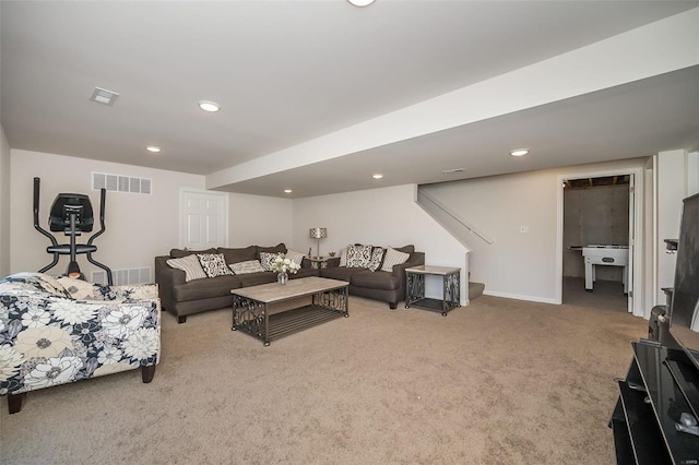 237 Mason Glen Dr, Lake St Louis, MO 63367 - living room with carpet flooring, recessed lighting, and baseboards