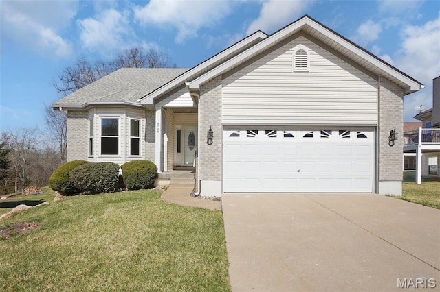 304 Spotted Fawn, Wentzville, MO 63385 - ranch-style house with brick siding, driveway, and a front lawn