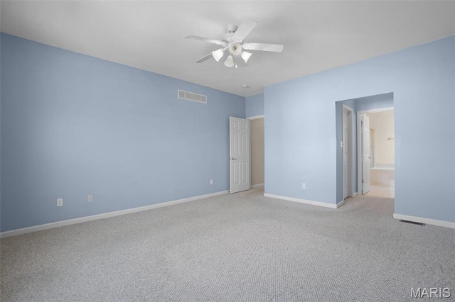 304 Spotted Fawn, Wentzville, MO 63385 - unfurnished bedroom with light carpet, baseboards, and a ceiling fan