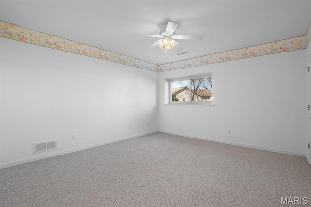 304 Spotted Fawn, Wentzville, MO 63385 - unfurnished room featuring ceiling fan, baseboards, and carpet