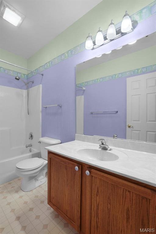 304 Spotted Fawn, Wentzville, MO 63385 - full bathroom featuring vanity, bathtub / shower combination, toilet, and tile patterned floors