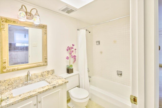 13515 Coliseum Dr Unit A, Chesterfield, MO 63017 - full bath with toilet, vanity, and shower / bath combo with shower curtain