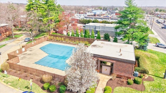 13515 Coliseum Dr Unit A, Chesterfield, MO 63017 - drone / aerial view of a pool
