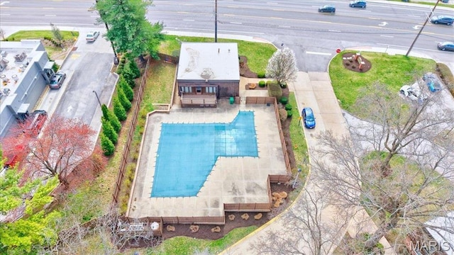 13515 Coliseum Dr Unit A, Chesterfield, MO 63017 - aerial view of property and surrounding area featuring a pool area