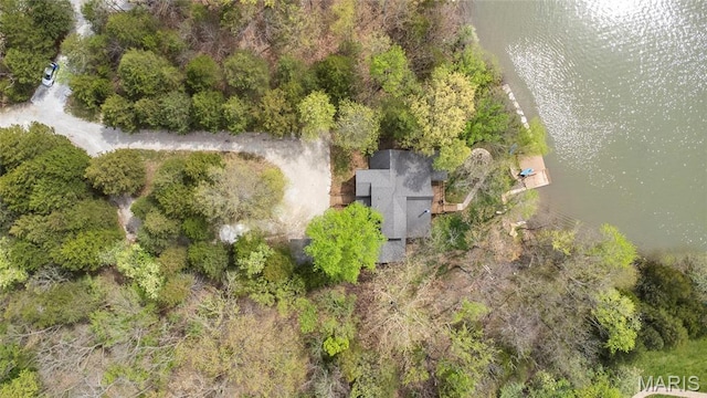 drone / aerial view of a nearby body of water