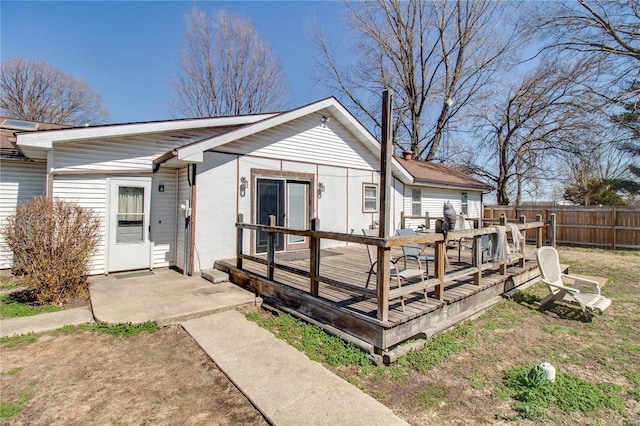 239 Olive St, Rockbridge, IL 62081 - view of front of house with fence and a wooden deck