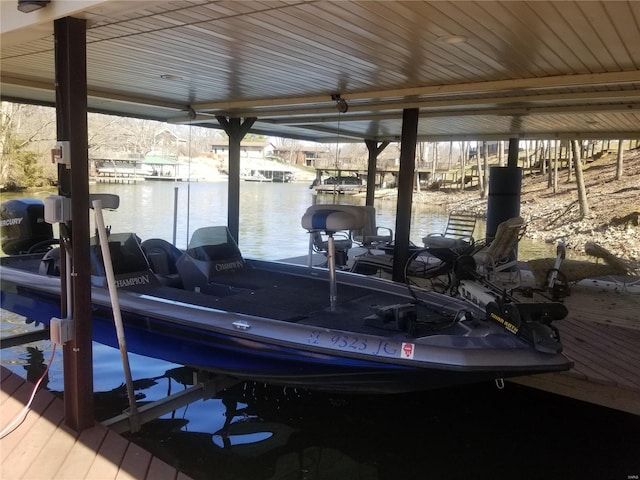 8774 E Chinquapin Ave E, Effingham, IL 62401 - dock featuring boat lift and a water view