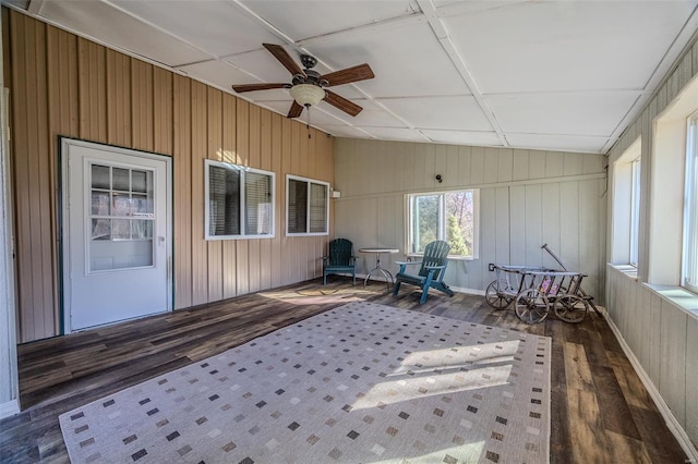 20677 Bend Rd, Crocker, MO 65452 - sunroom with vaulted ceiling and a ceiling fan