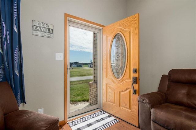15919 Candy Corner Ln, Carlyle, IL 62231 - entryway featuring wood finished floors
