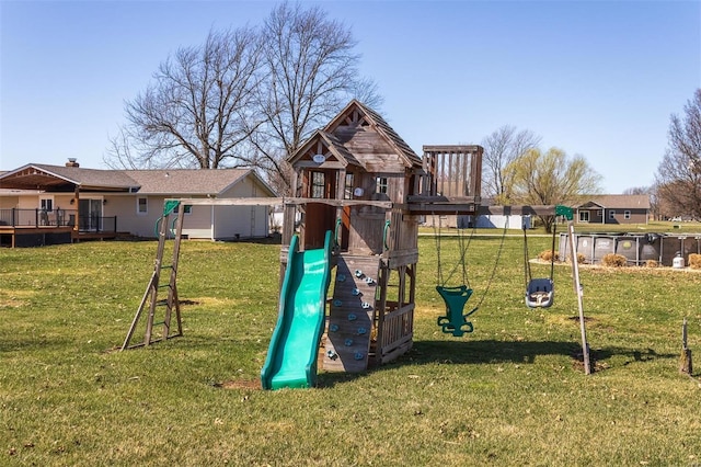 15919 Candy Corner Ln, Carlyle, IL 62231 - view of playground featuring a lawn