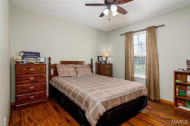 15919 Candy Corner Ln, Carlyle, IL 62231 - bedroom with dark wood-style floors and a ceiling fan