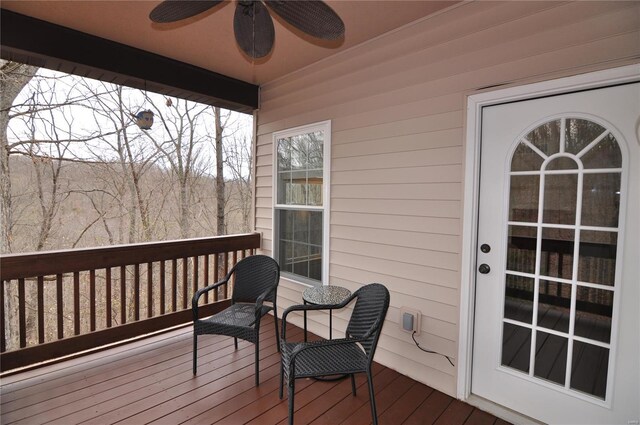 4072 Osage Rdg, House Springs, MO 63051 - wooden deck featuring a ceiling fan