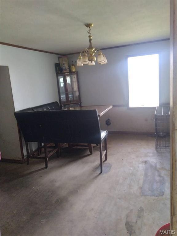 4158 Walker Hl, De Soto, MO 63020 - dining area with a chandelier and crown molding
