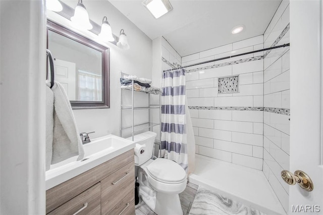 24478 Trolley Ln, Saint Robert, MO 65584 - full bathroom with toilet, vanity, and a tile shower